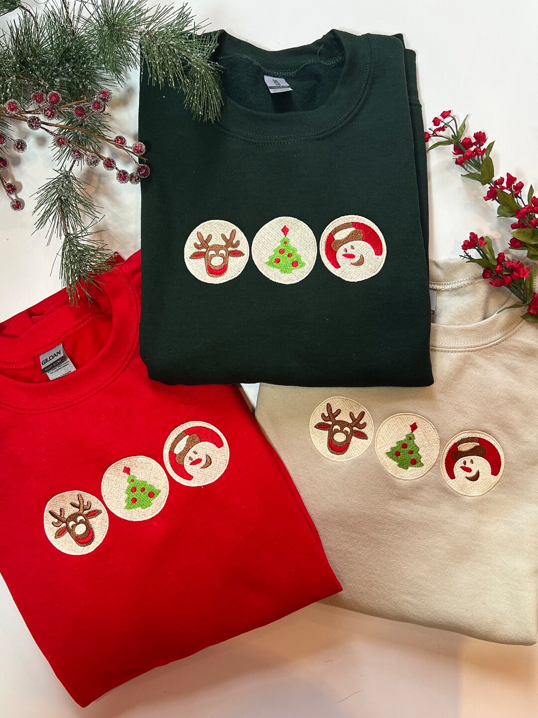 Holiday Cookie Embroidered Sweatshirt - Etsy