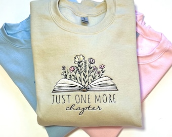 Just One More Chapter Embroidered Sweatshirt