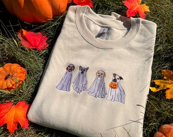 Dog Ghost Embroidered Sweatshirt