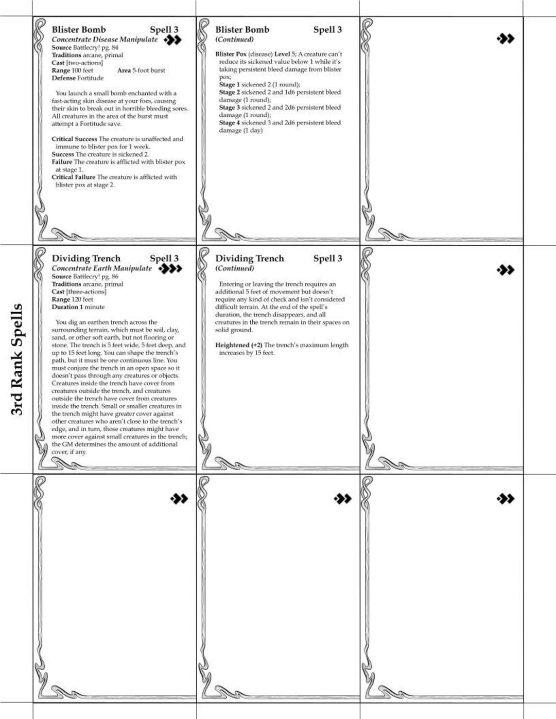 Pathfinder 2e Battlecry! Spell Cards (remaster) Etsy