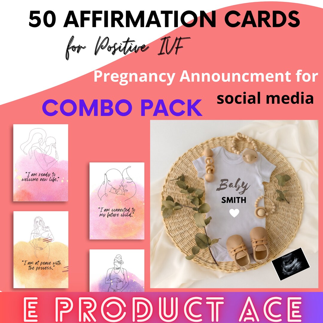 COMBO 50 Positive IVF Affirmation Cards and Pregnancy - Etsy