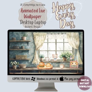 Animated Happy Every Day Theme | Dancing anime Background  | Wallpaper Organizer Set | Wallpaper | Kawaii Live Desktop Wallpaper