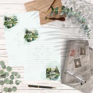 Vintage Countryside Cottage house Camper Van PRINTABLE Stationery #024 Printable Stationary, Writing Paper, Letter Writing Set, Notepaper