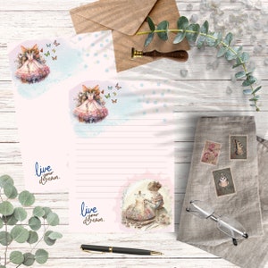 Inspirador Vive tu sueño Papelería IMPRIMIBLE #009 Papelería imprimible, Papel de escritura, Papel de escritura de cartas, Juego de escritura, Papel de notas