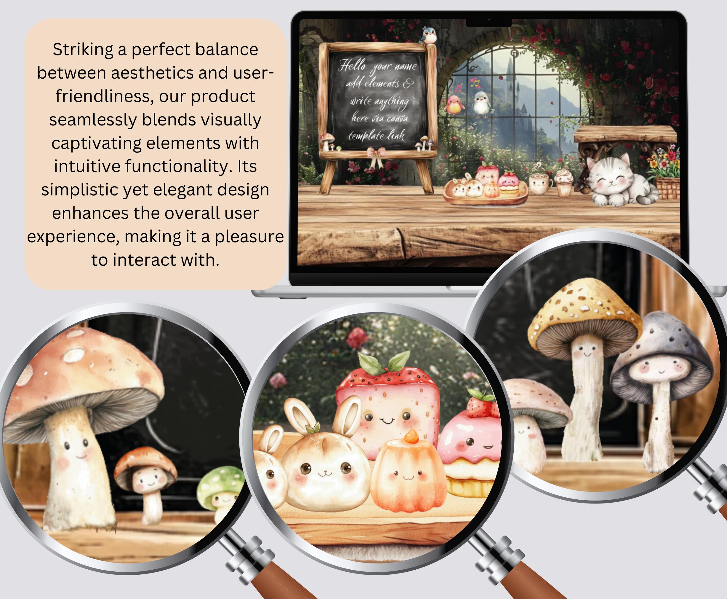 Flora Cat Animated Desktop Wallpaper Organizer: Editable Canva Template ...