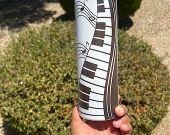 Piano Keys and Notes 20 oz Tumbler with straw | Music Tumbler | Piano  Tumbler |  20 oz Tumbler