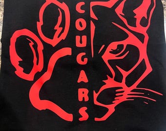 Cougars T-Shirt | School Shirt Cougars | Teacher Shirt | Cougars School Spirit | Graphic Tee