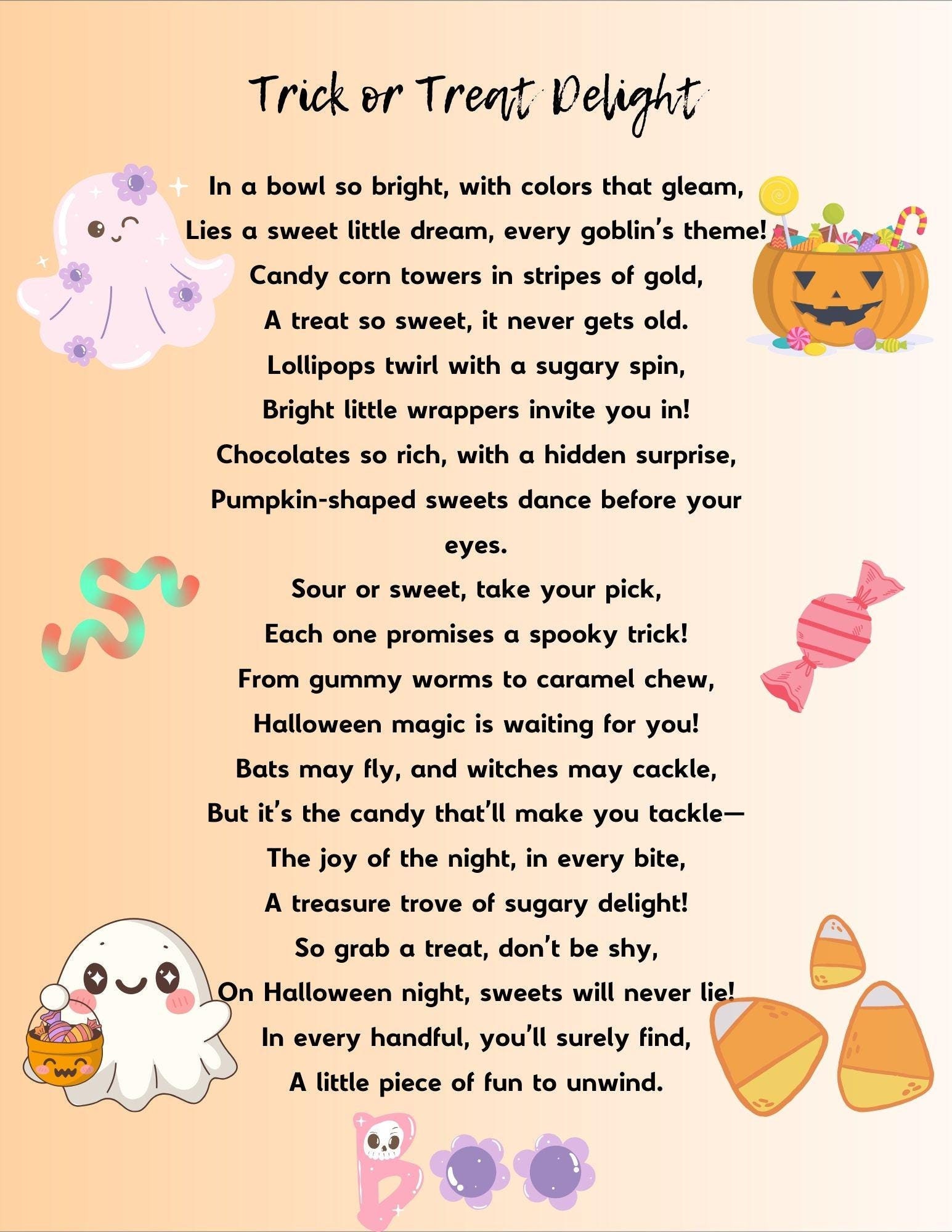Trick or Treat Poem - Etsy, image size:1545x2000