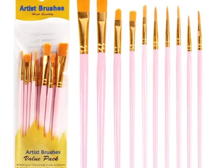 Paint Brush Set of 10, Professional Paint brush set, Kids Paint Brushes