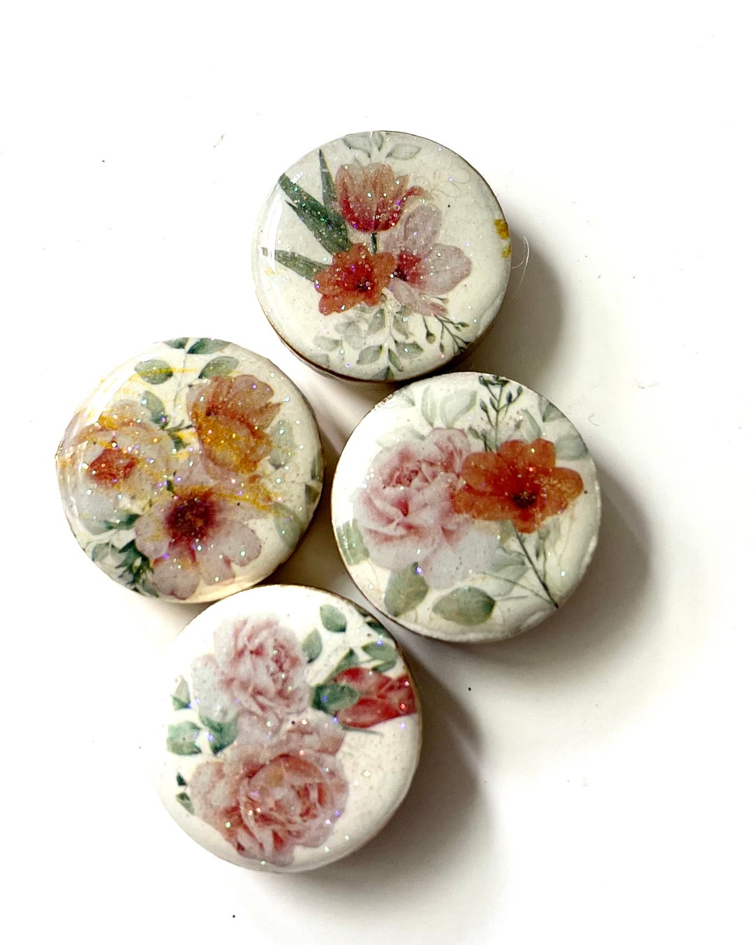 Set of 4 Mini Fridge Unique Flower Designs, Sealed in