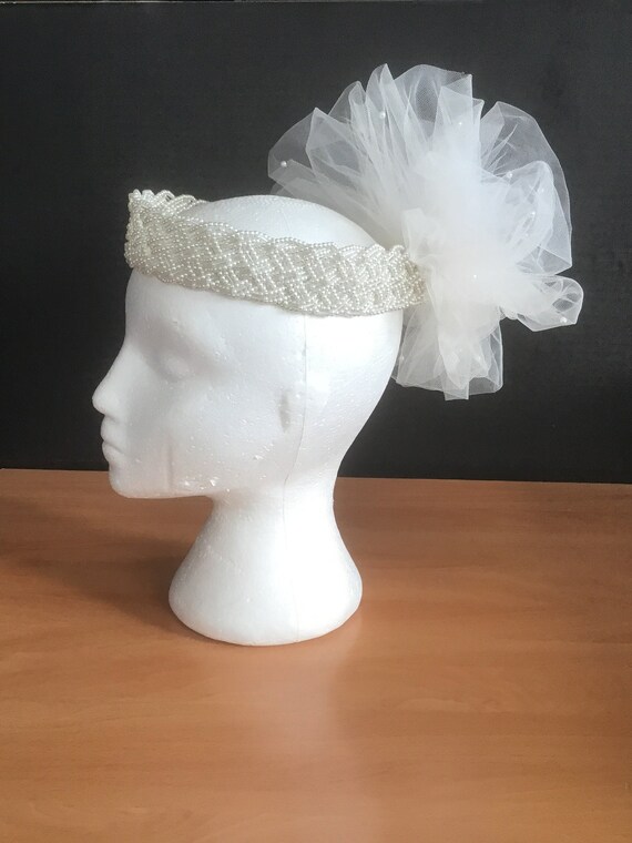 beaded wedding headpiece