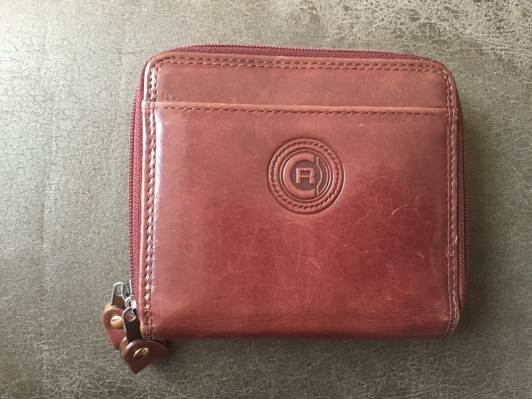 CLUB ROCHELIER Vintage Double Zippered Leather Wallet Etsy