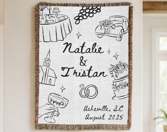 Personalized Woven Wedding Blanket: Italian "That's Amore" Keepsake Throw