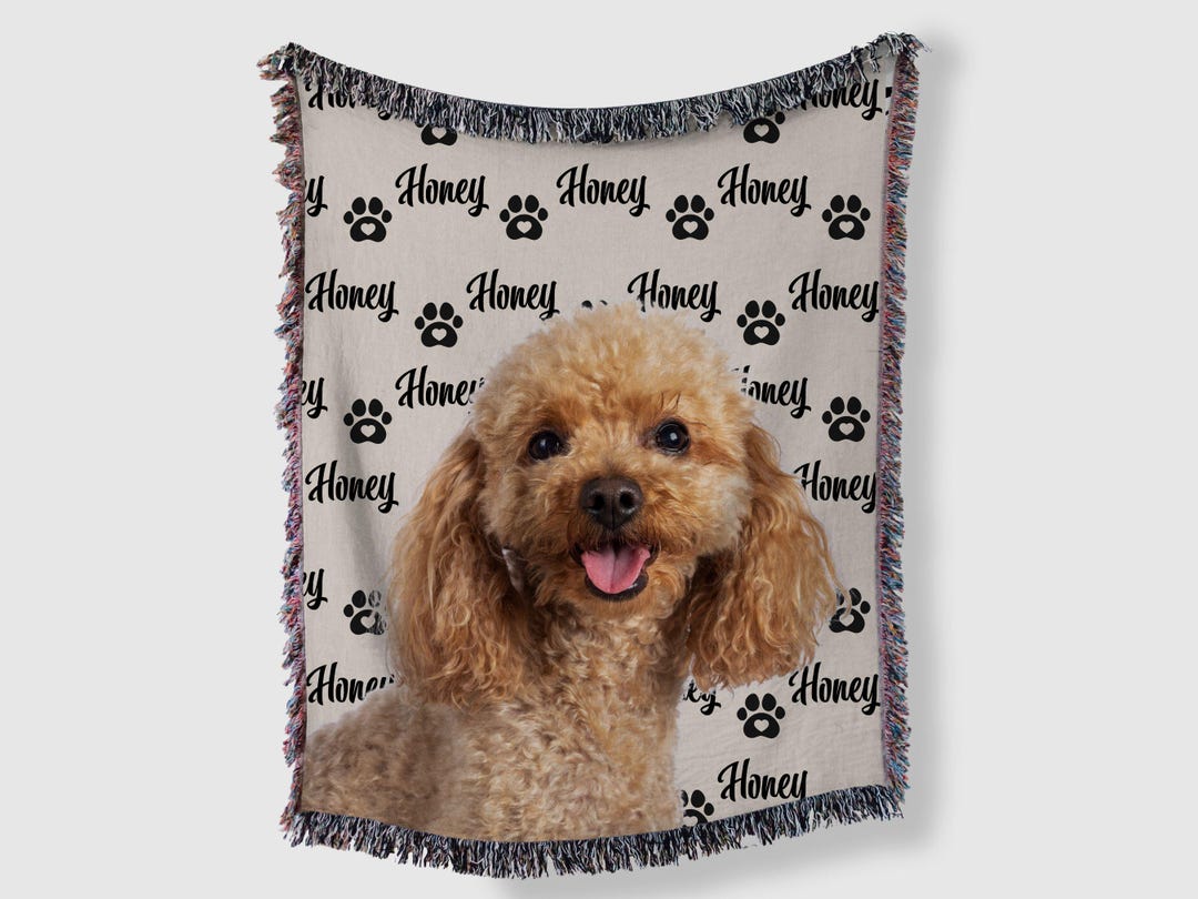 Custom Dog Photo Blanket: Personalized Pet Memorial Tapestry, USA Made ...