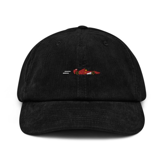 スピードを出すF1フェラーリカー、コーデュロイキャップ、刺繍入りF1
