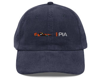 McLaren F1 Piastri Fan Corduroy Cap, Fan of Oscar Piastri Corduroy Hat, Formula One Fan Hat, McLaren Car, Team McLaren, Piastri Fan Hat