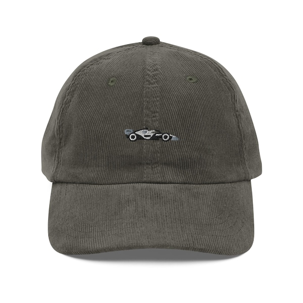 F1 Cadi Car, Corduroy Cap, Embroidered Cadi Racing, Vintage Corduroy, Embroidered Cadi Hat