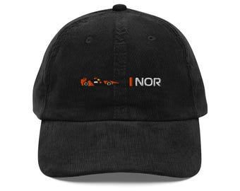 McLaren F1 Norris Fan Corduroy cap, Fan of Lando Norris Corduroy Hat, Formula One Fan Hat, McLaren Car, Team McLaren, LN4 Fan Hat