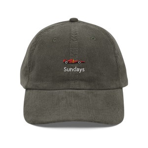 F1 Ferrari Car Fan, Vintage corduroy cap, Ferrari Sundays, Ferrari Race Formula One, Formula 1 Tifosi Hat, Formula 1 Race Day