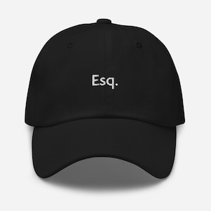 Esq Hut, Esq. Hut, bestickter Espone-Hut, Esq-Vater-Hut, Vertreter-Hut, bestandener The Bar, Post Lawyer School, Bar Exam Geschenk