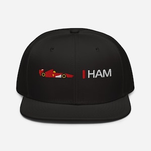 Fan de Ferrari Hamilton, casquette snapback, casquette de fan de Formule 1, snapback de fan de Lewis Hamilton, voiture Ferrari, Team Ferrari, éventail Tifosi, casquette à visière plate