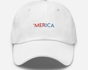 メリカ、お父さんの帽子、アメリカ赤白と青の帽子、愛国者、7 月 4 日、メリカ、7 月 4 日野球帽、アメリカン ハット、米国、モダン、サンセリフ