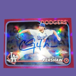 Carte dédicacée Clayton Kershaw hof