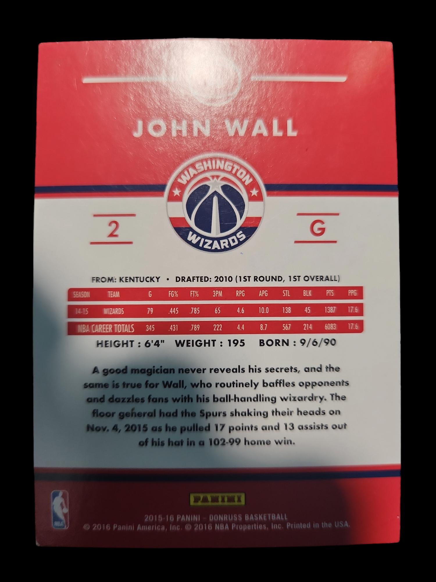 John Wall Autographed Card. - Etsy