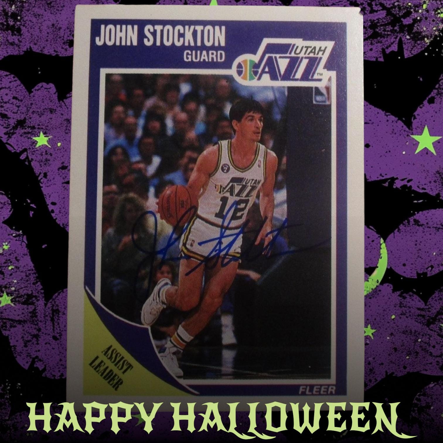 ジョン　ストックトン　直筆サインカード ジョン・ストックトンのNBAサインカード - Etsy 日本