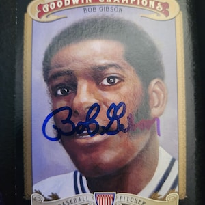 Bob Gibson Goodwin  champions  autographed  card