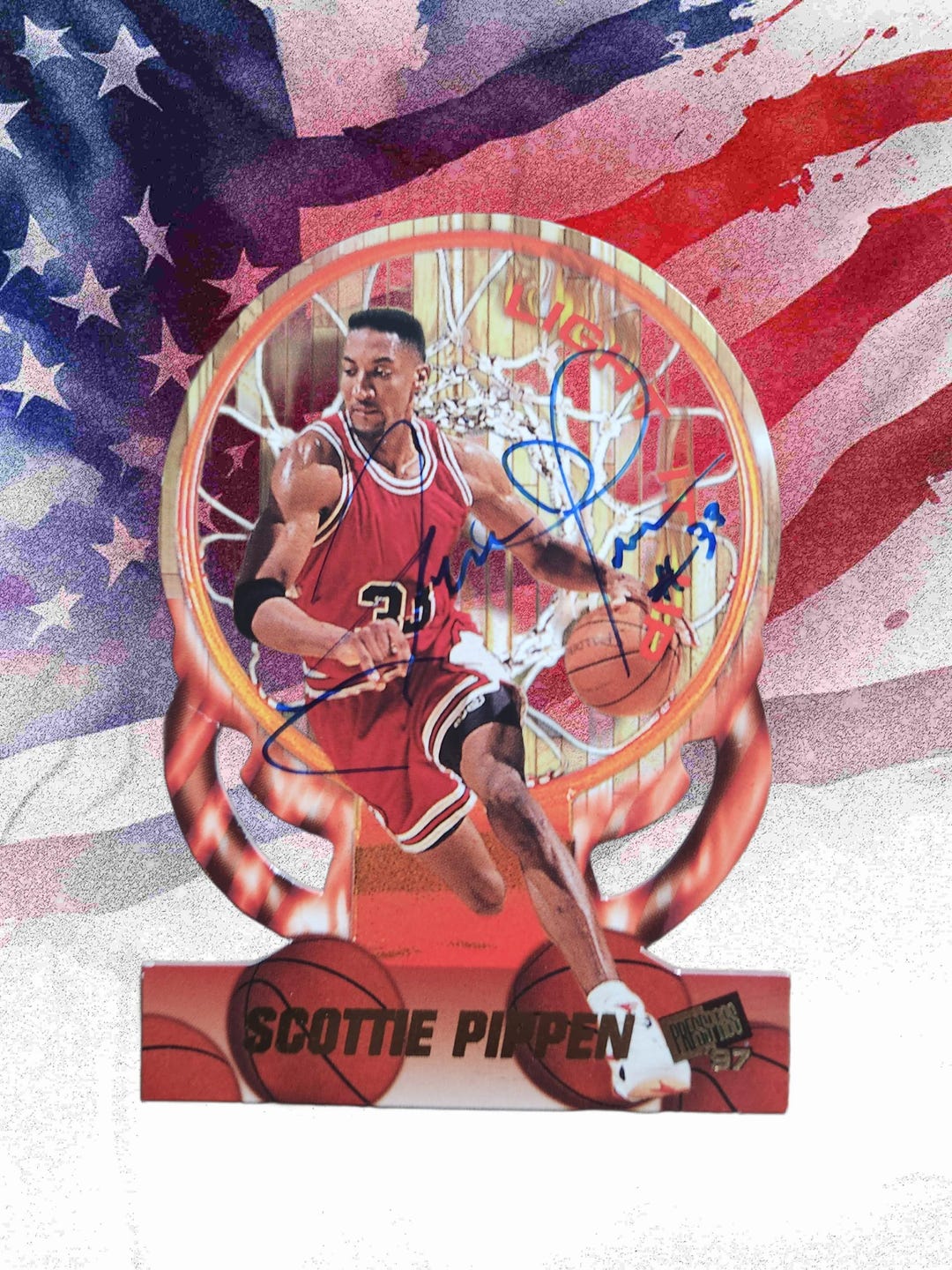 rare scottie pippen cards Chicago Bulls Autographed Card fleer rare Scottie pippen basketball
