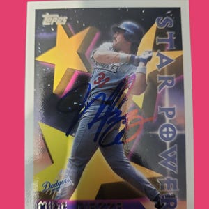 Tarjeta autografiada de Mike Piazza