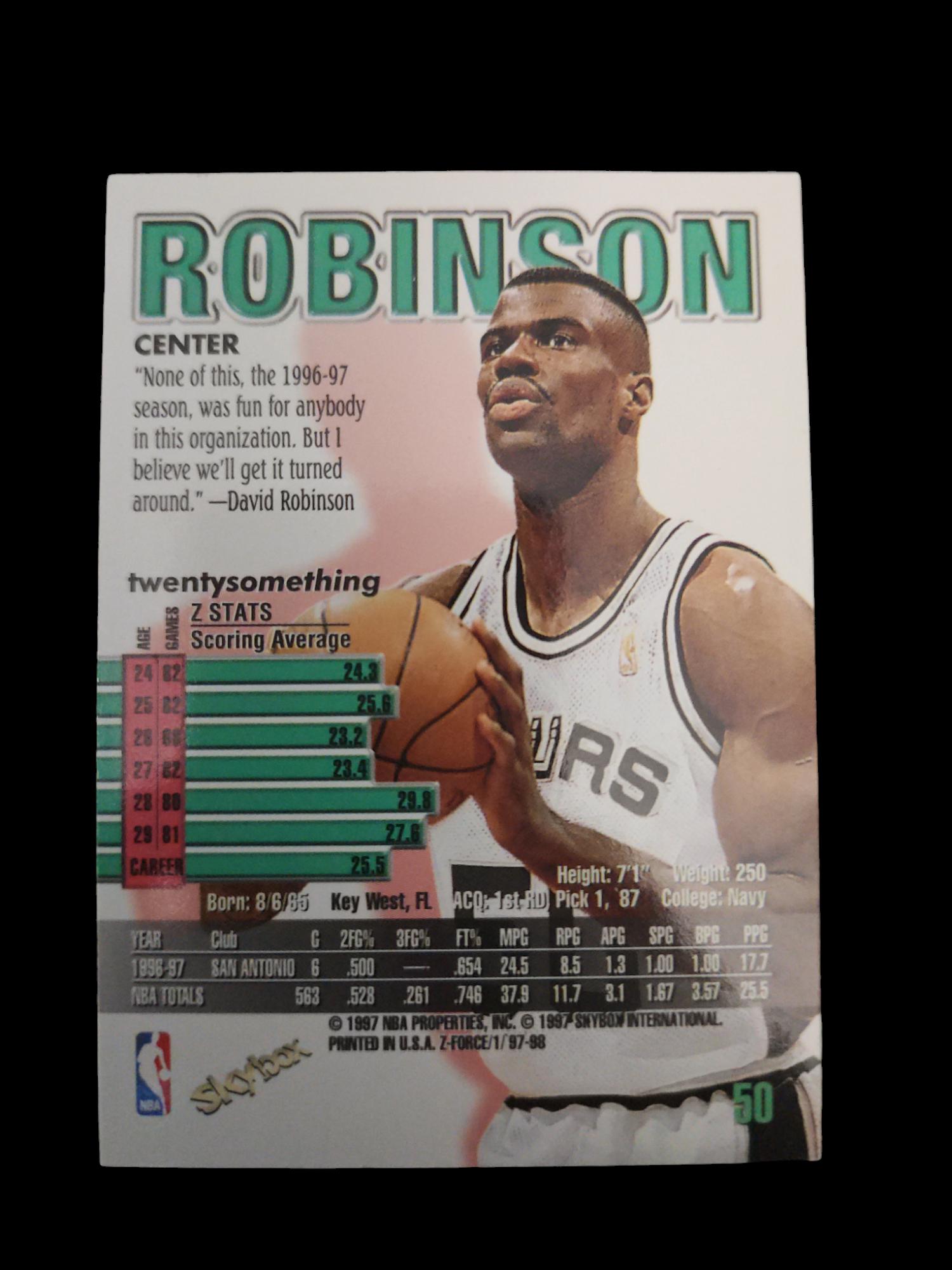 David Robinson Signed Basketball Card - Rare Collectible - Etsy 日本