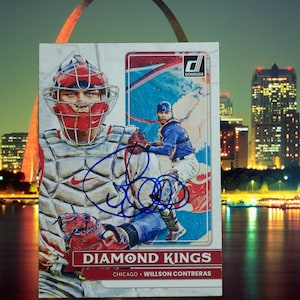 Cartão autografado de Willson Contreras, St. Louis Cardinals, Chicago Cubs