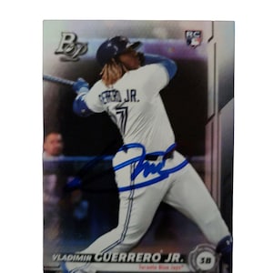 Cartão autografado de Vladimir Guerrero Jr. - sem assinatura coa, lajeado, único - aceitando ofertas - item colecionável raro