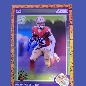 Cartão de troca autografado por Deebo Samuel - Condição de hortelã, assinado em sessões de autógrafos e shows, edição limitada - Ofertas aceitas sem vlcoa
