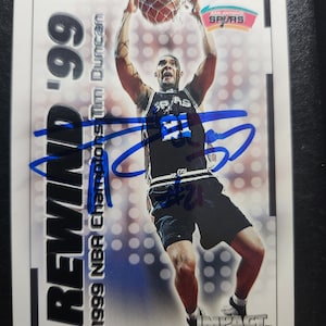 Tim Duncan: gesigneerde kaart 99 terugspoelen