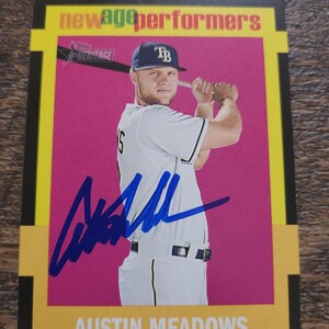 Tarjeta de novato autografiada de Austin Meadows - Placas y copias individuales disponibles - Aceptamos ofertas - Sin certificado de autenticidad - Disponibilidad limitada