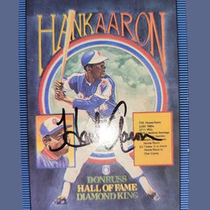 Autografato dai grandi del baseball Hank Aaron