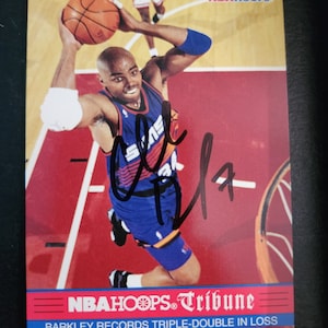 Tarjeta de homenaje a Charles Barkley autografiada con un mensaje de baloncesto