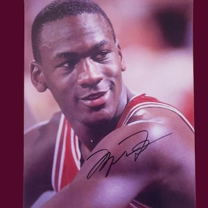 Fotografía autografiada de Michael Jordan (8x10) de eventos de firmas: 100 % auténtica, firmada en exhibiciones de tarjetas. Se aceptan ofertas.