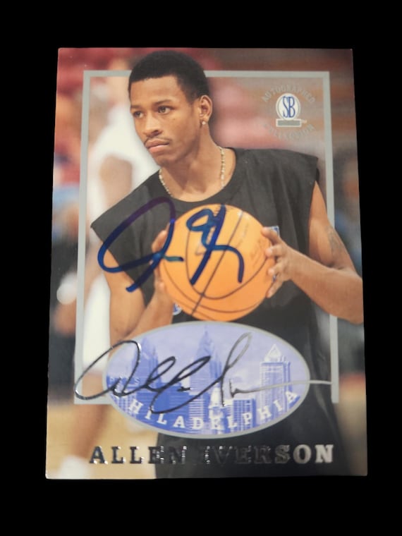 Allen Iverson Autographed Card Nice - Etsy