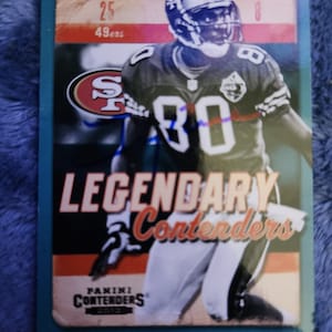 Handsignierte Jerry Rice Legendary Contenders Karte - Seltenes signiertes Sammlerstück von Kartenshows und Auktionen - Angebote angenommen, neuwertiger Zustand