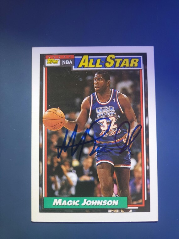 Magic johnson autographed card nice - Etsy 日本