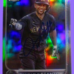 topps2015 ジャンカルロ・スタントン布カード ジャンカルロ・スタントンの直筆サインカード - Etsy 日本