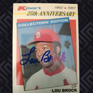Lou brock autographed  card st Louis cardinals