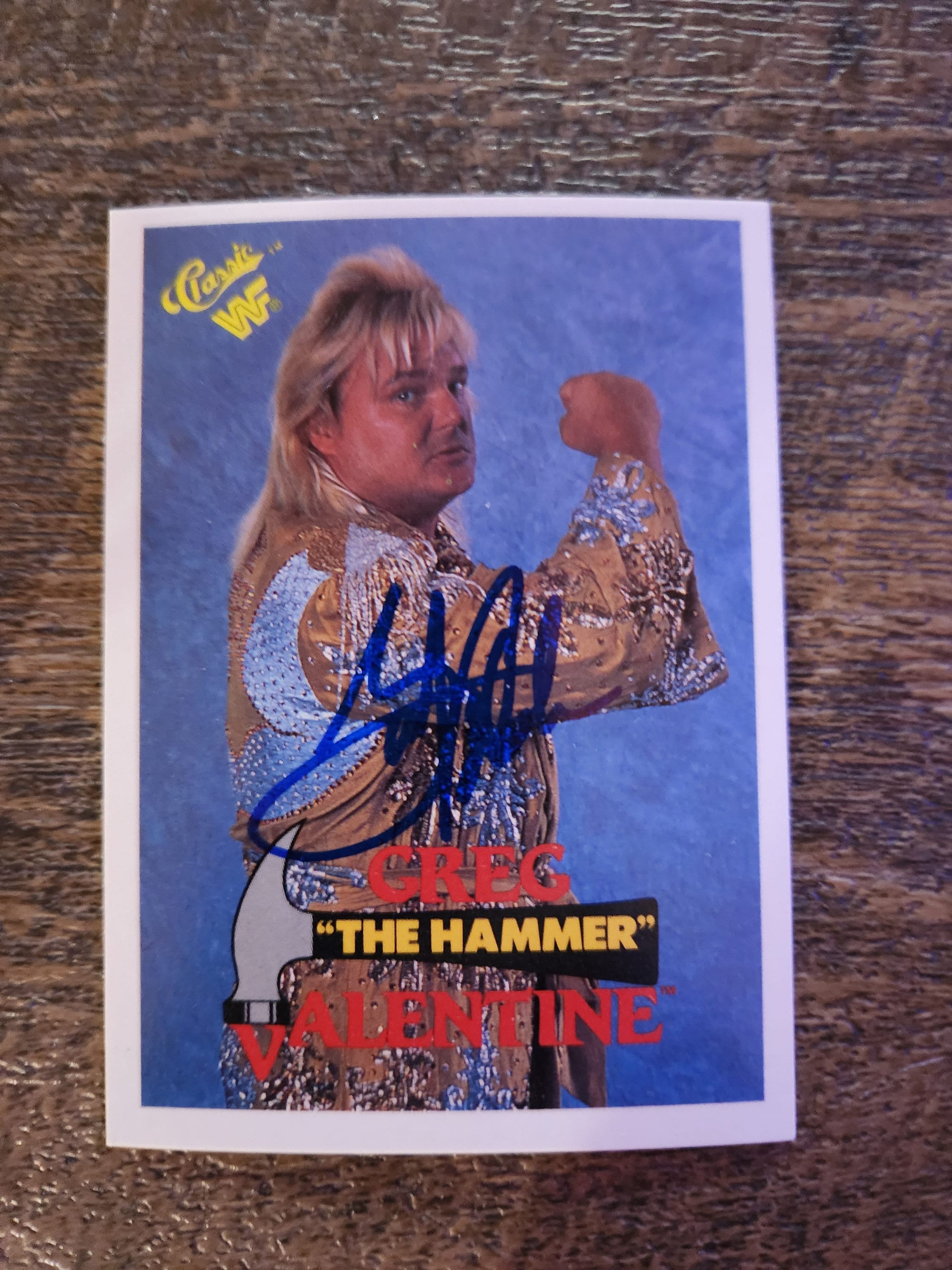 Greg the hammer  autographed   wrestling  card