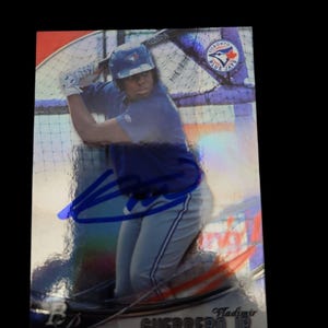 Cartão autografado de Vladimir Guerrero Jr. - sem assinatura coa, lajeado, único - aceitando ofertas - item colecionável raro