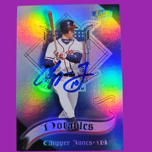 Bella carta autografata da Chipper Jones