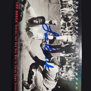 Lou brock autographed  card st Louis cardinals